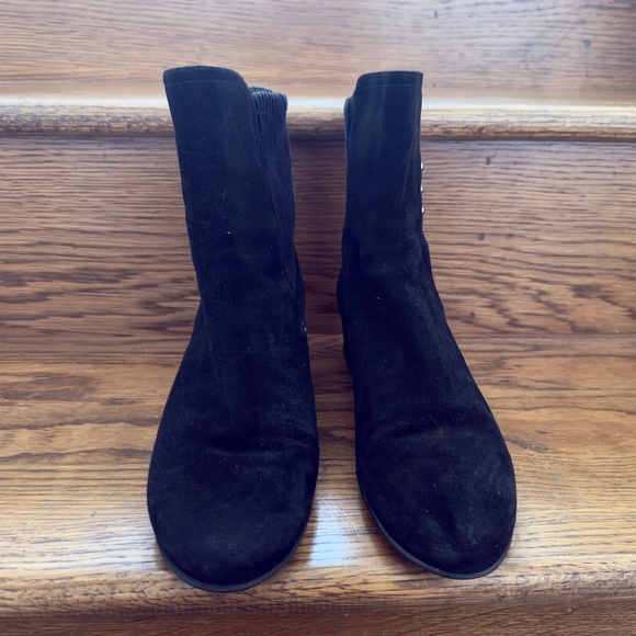 Aquatalia Wedge Ankle Boots Black Suede 8.5 NWOT - Picture 4 of 7